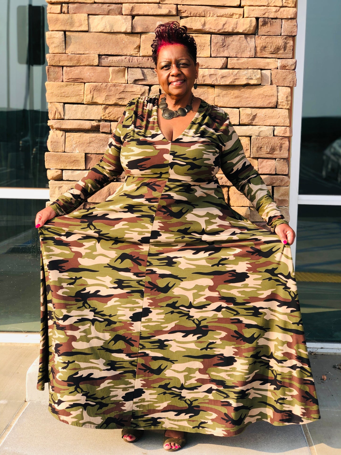 Green Camo Maxi - Shirley Girl Boutique