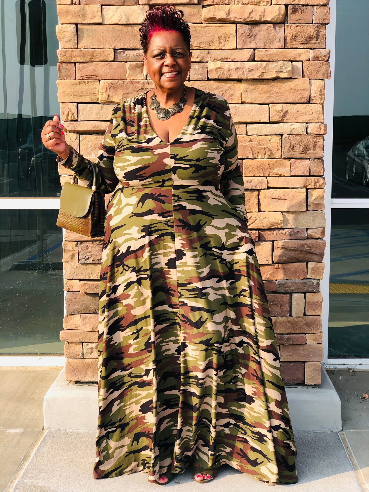 Green Camo Maxi - Shirley Girl Boutique