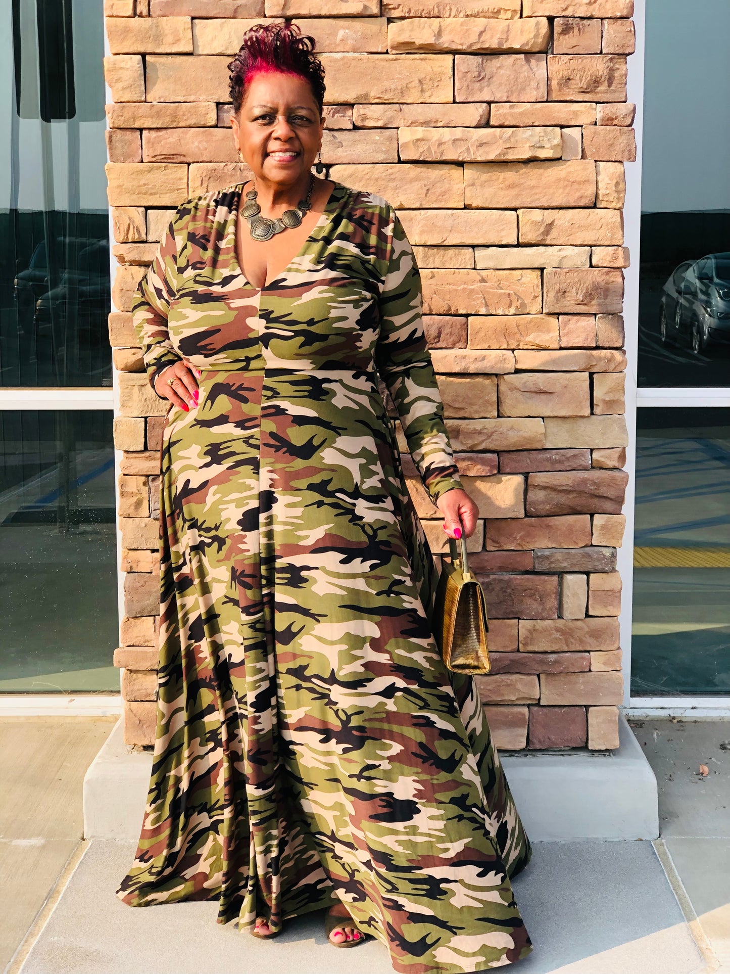 Green Camo Maxi - Shirley Girl Boutique