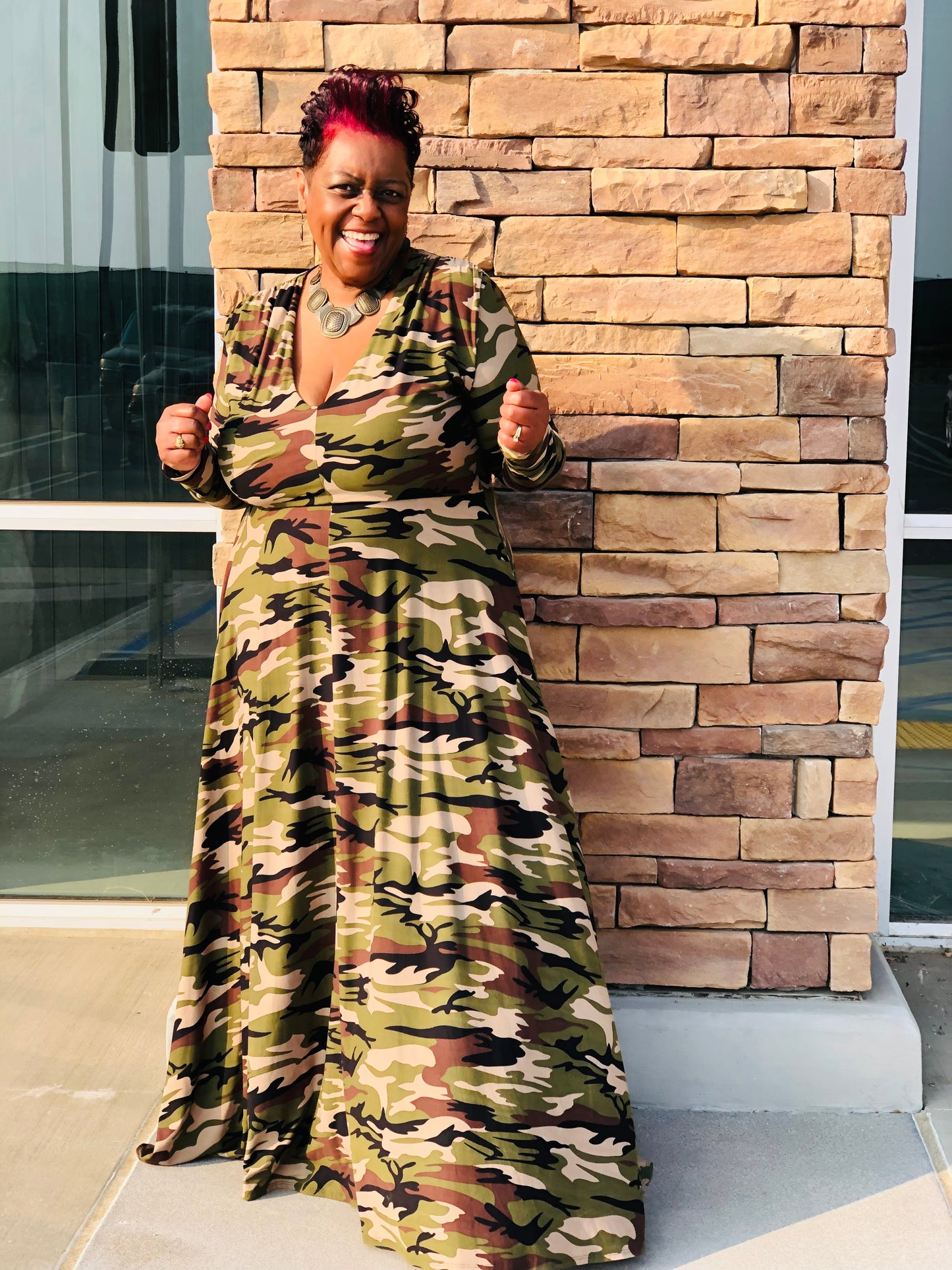 Green Camo Maxi - Shirley Girl Boutique