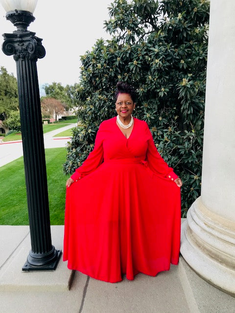 Red  Classy Flowy Maxi - Shirley Girl Boutique