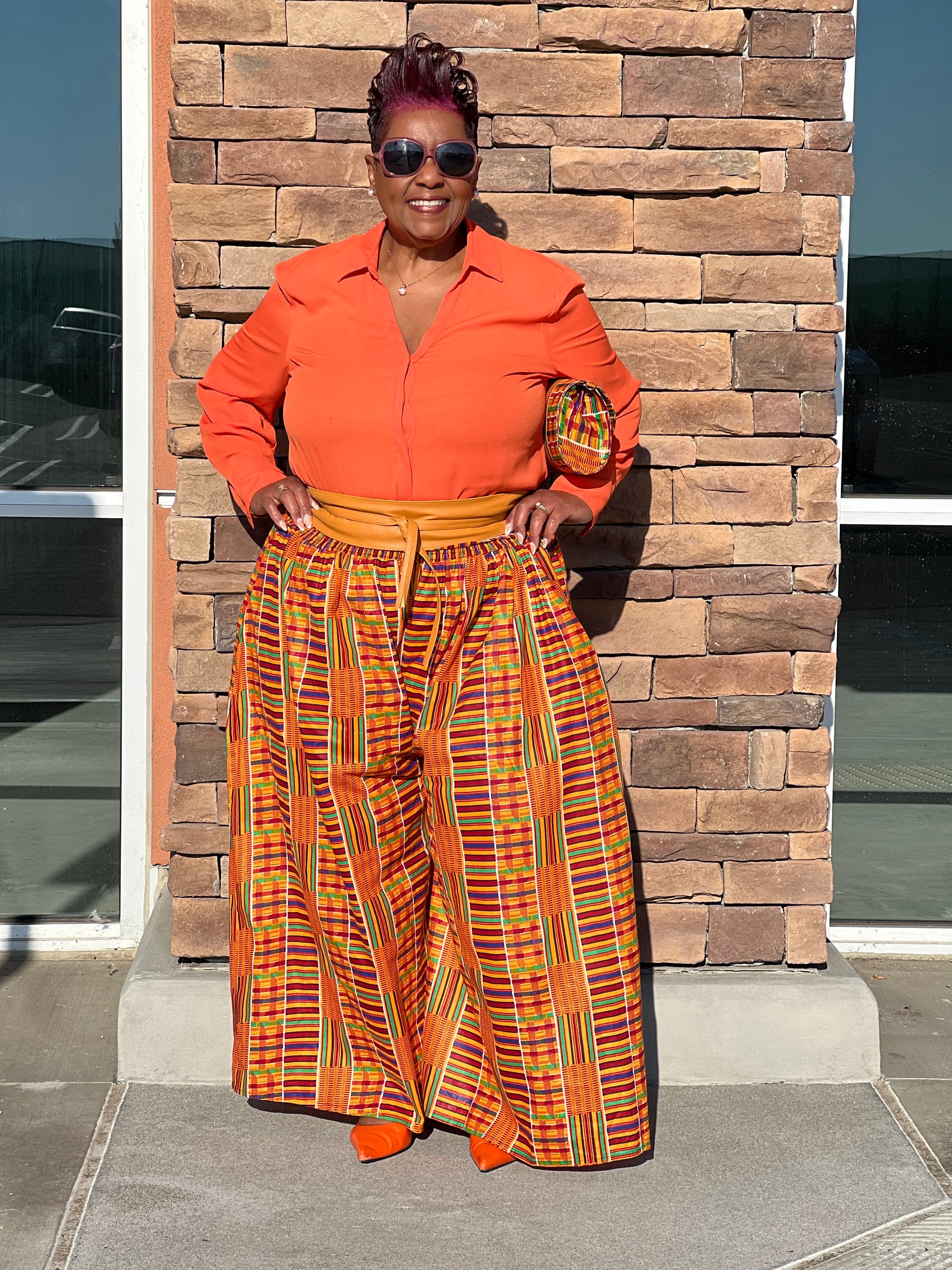 Kente Print Palazzo Pants - Shirley Girl Boutique