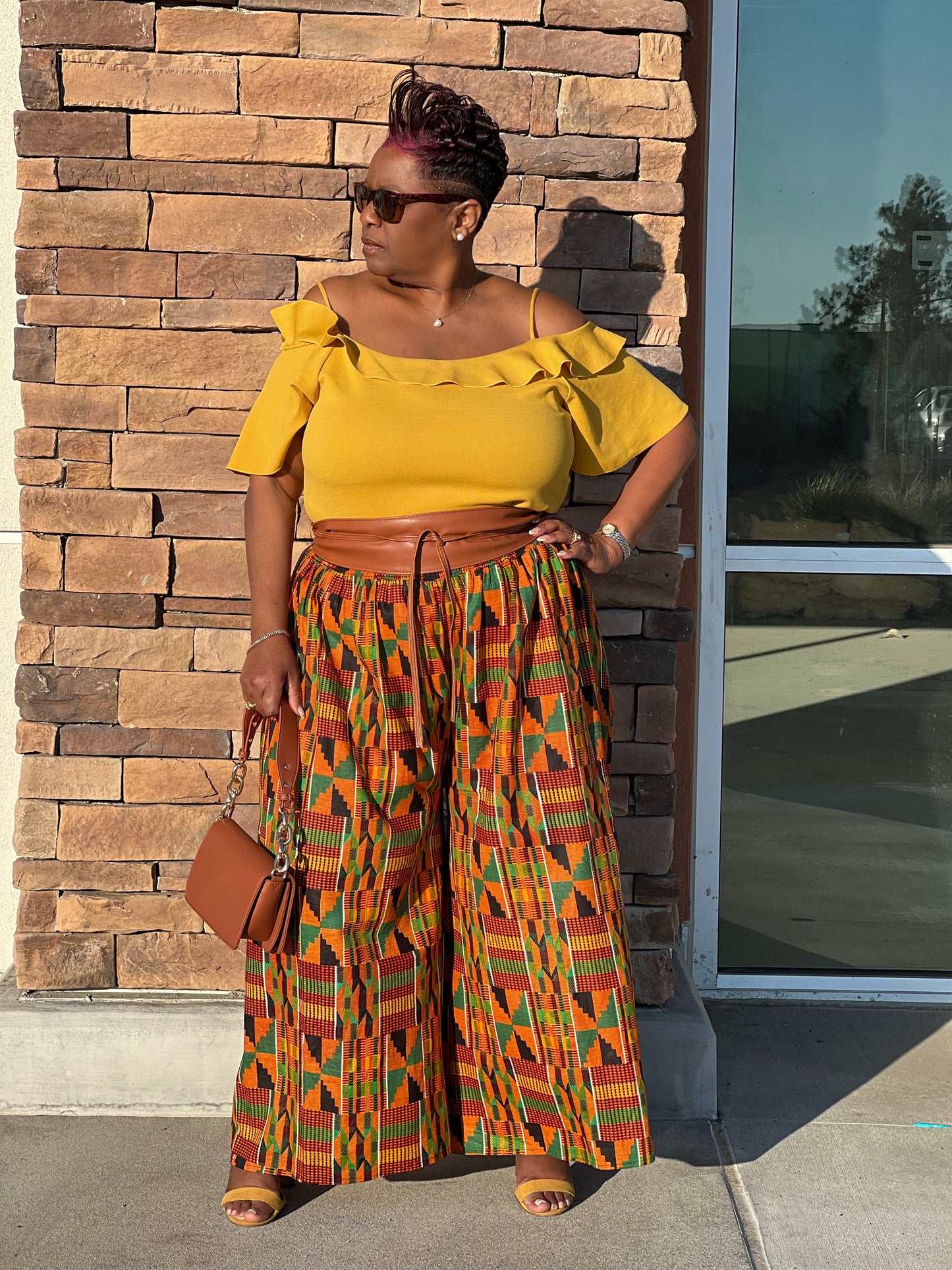 Kente African Inspired Palazzo Pants - Shirley Girl Boutique
