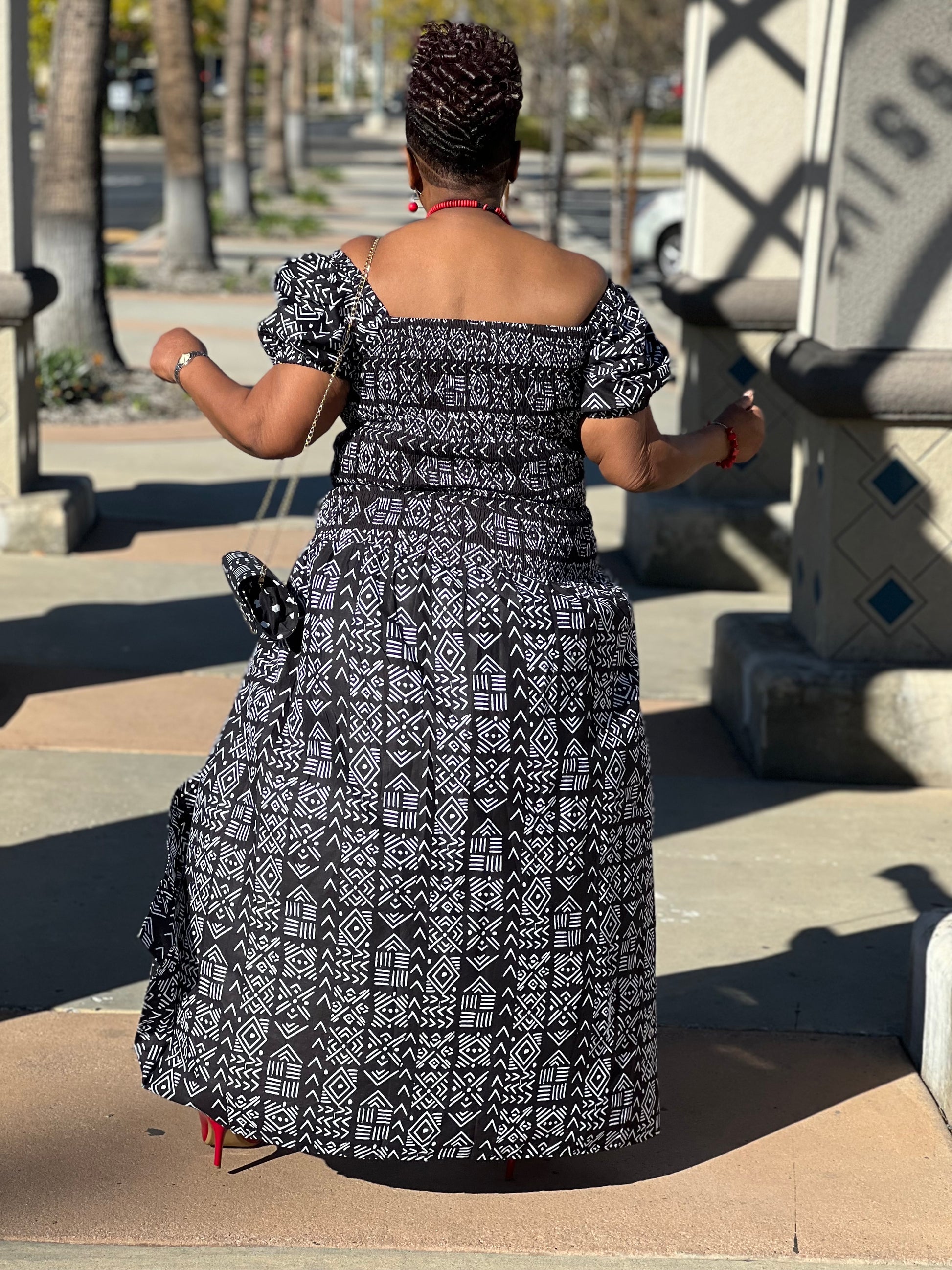 Zuri African Print Maxi Dress - Shirley Girl Boutique